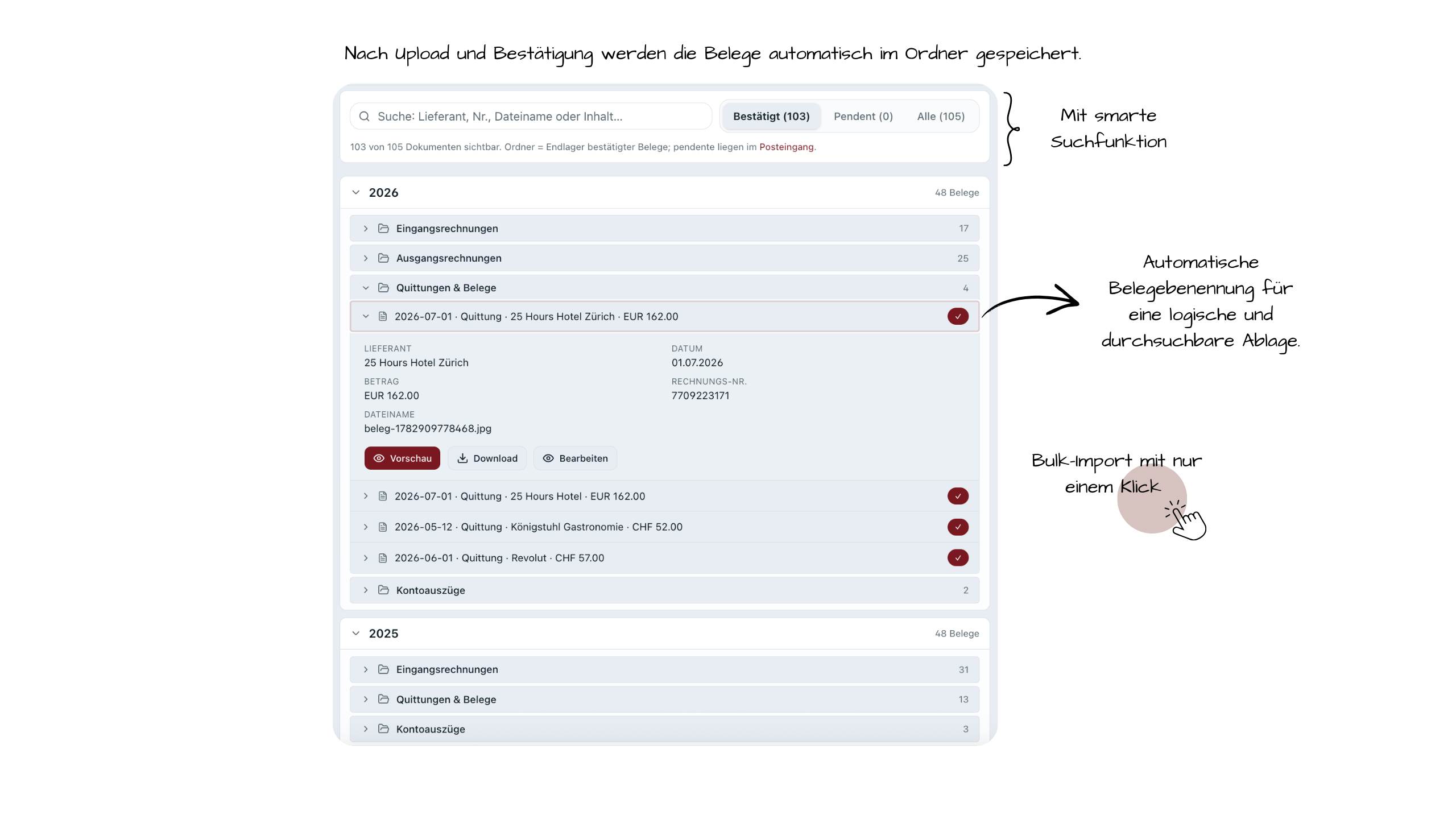 TreuFlow Ablage: automatische Ordnerstruktur pro Mandat